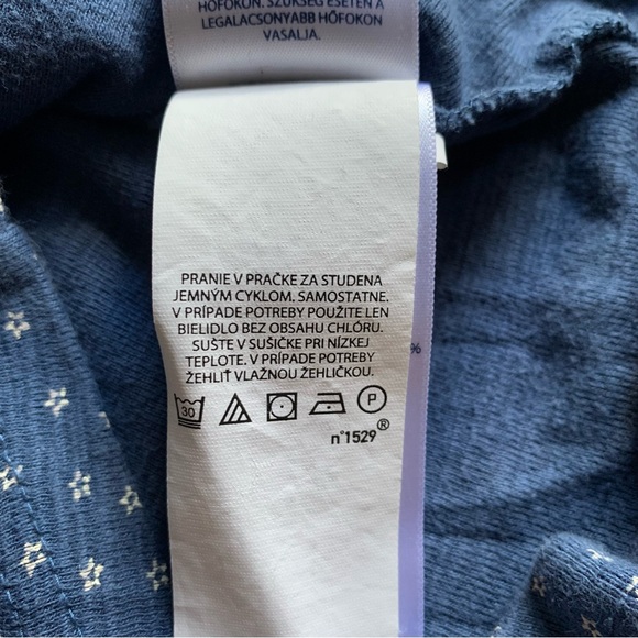 Chaps Navy Floral Blouse Henley - Picture 5 of 7